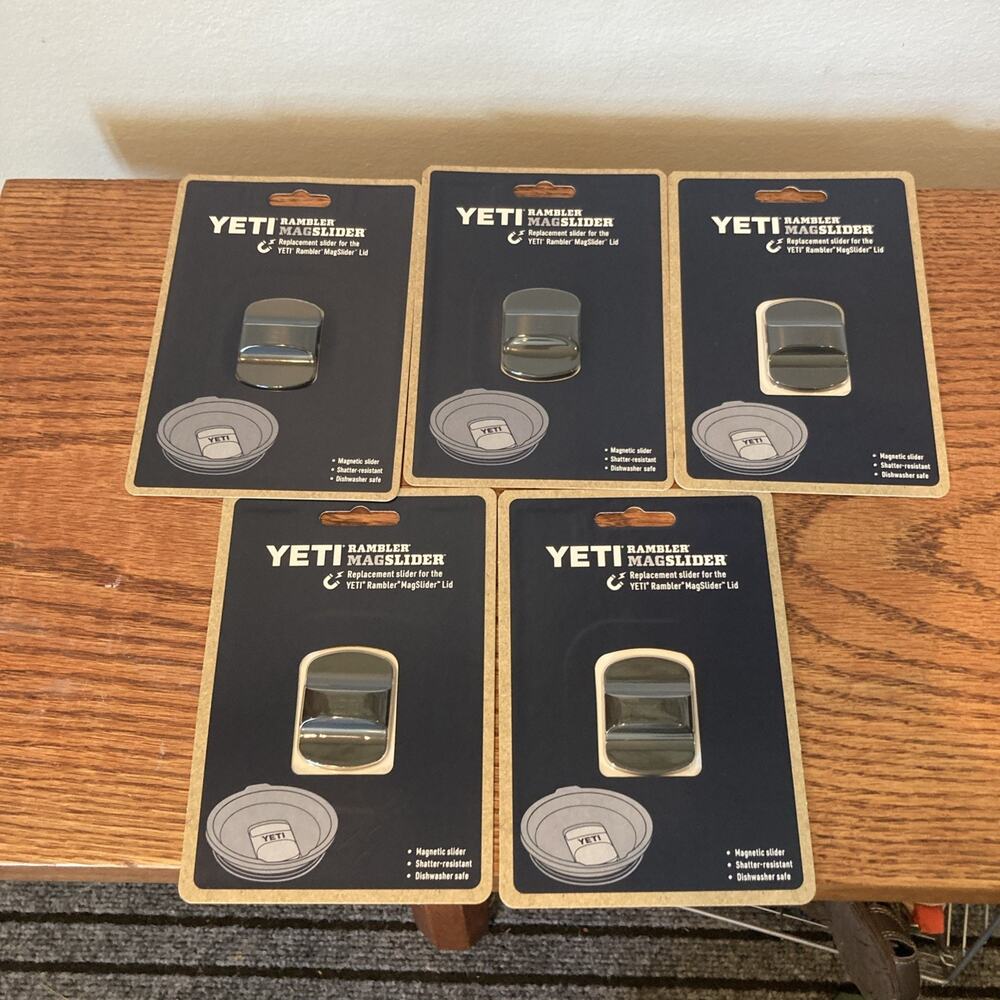 Lot of 5 Genuine Yeti Rambler Magslider Magnets Black Authentic